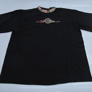 True Vintage 90s Tribal Rights XL Beaded Neck Print T Shirt Africa Black History